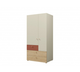 Skriňa Yuva R2 béžová/dub/korál