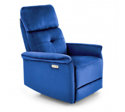 Polohovacie kreslo SEMIR s USB, Tmavomodrá