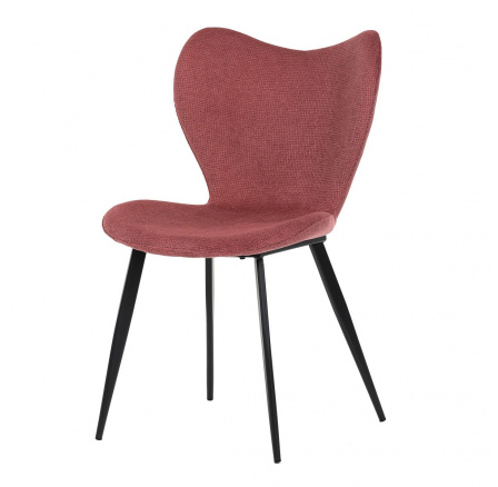 Jedálenská stolička, červená látka, čierna kovová podnož