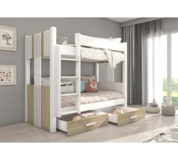 Dvojlôžková poschodová posteľ ARTA 200x90 Biela+Sonoma