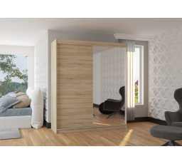 Posuvná skriňa so zrkadlom VIKI 180 Sonoma+Sonoma