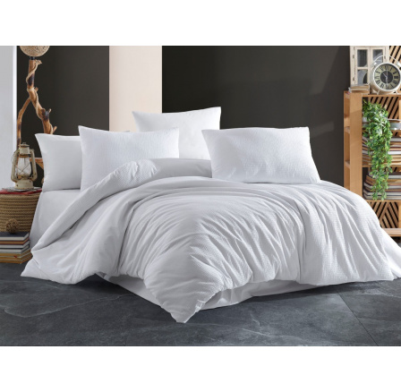 Obliečky krep UNI 140x200, 70x90cm Biele zipsový uzáver