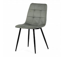 Jedálenská stolička, zelená látka, štvornohá kovová podnož, čierny matný povrch