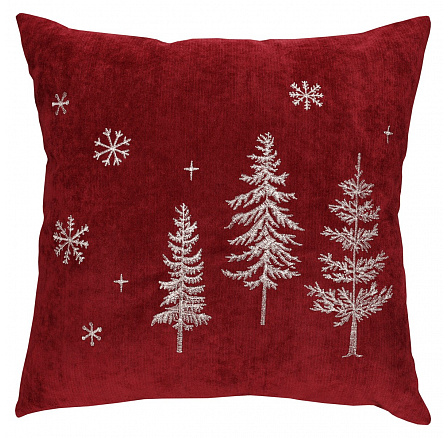 Polštář s výplní - vánoční, červený, polyester a nylon, 45 x 45 cm Polštář s výplní - vánoční, červený, polyester a nylon, 45 x 45 cm