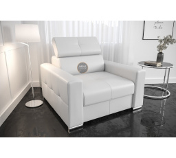 Kreslo MARGO prírodná koža - biela koža