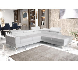 Rohová sedacia súprava TOSCANIA II priemer 30x250 - biela eko koža, pravá