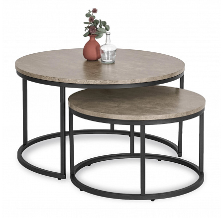 Sada stolíkov ROCKY MAX Betón/Čierny