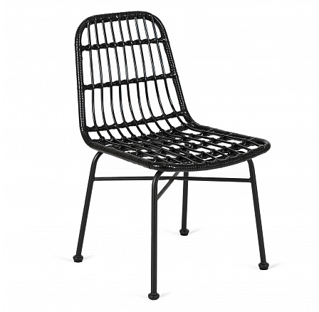 Ratanová stolička WALDI Čierna