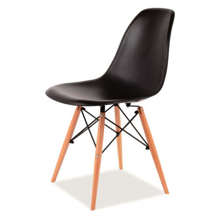 Jedálenská stolička ENZO, čierna/bukové drevo