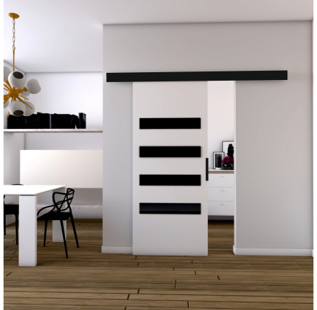 Posuvné dvere STANDART MIX F70, biela/čierna Posuvné dvere STANDART MIX F70, biela/čierna