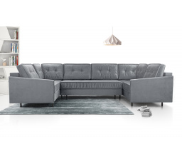 Rohová sedacia súprava v tvare U Aladin sivá