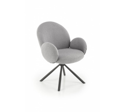 Jedálenská otočná stolička K498, sivá/čierna
