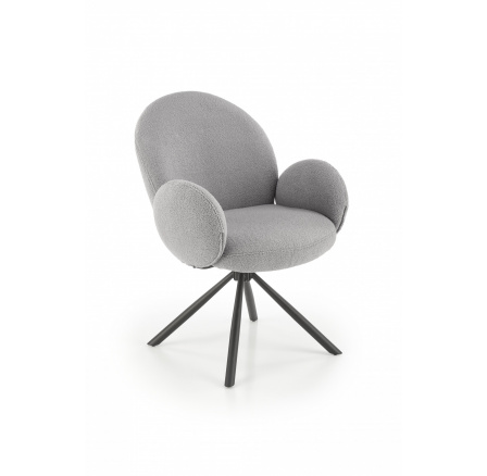 Jedálenská otočná stolička K498, sivá/čierna