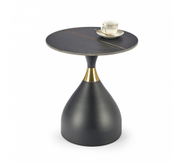 Konferenčný stolík SCALITA, efekt čierneho mramoru/čierna/zlatá