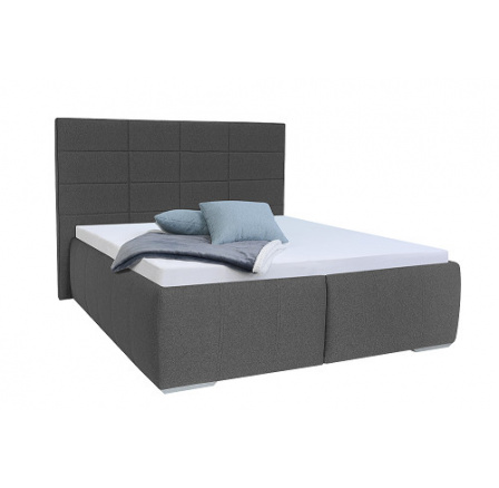 ENIGMA (Ena 2)manželská posteľ kompletná 180x200,výklopné rošty na boku,2x matrac Elastický tvrdý mäkký 20cm poťah Lavender,látka GREY EV16,noha strieborná kolekcia "FN" (K250)