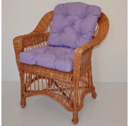 Kreslo Weigier prírodné - vankúš fialové zvýraznenia Kreslo Weigier prírodné - vankúš fialové zvýraznenia