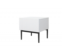 Sada nočných stolíkov Nicole 2 ks, biely mat / čierne nožičky