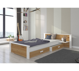 Posteľ ALDEX SHELF 180x80 Biela+Artisan