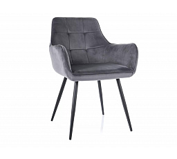 Jedálenská stolička LEMON VELVET, Sivý Bluvel 14/Čierna