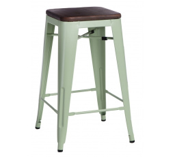 Barová stolička Paris Wood 65 cm zelená borovica orech