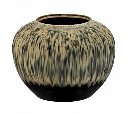 Váza keramická - zaoblená, 20 cm, šedá