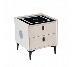 PREDPREDAJ -15% do 05.05! Nočný stolík SMART - zamatový béžový Riviera 06 SN11-FX