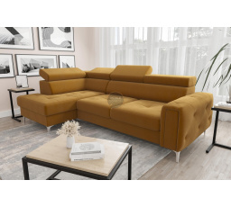 Rohová sedacia súprava s funkciou spania ORION 165x255 - žltá, ľavá