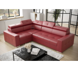Rohová sedacia súprava MARGO II 270×197 prírodná koža - červená koža, ľavá