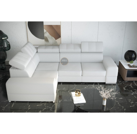 Rohová sedacia súprava ROYAL II 280×210 prírodná koža - biela koža, ľavá Rohová sedacia súprava ROYAL II 280×210 prírodná koža - biela koža, ľavá