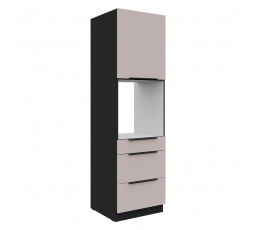 Kuchynská skriňa ARONA - 60 DPS-210 3S 1F, Čierna mat/Kašmír