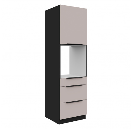 Kuchynská skriňa ARONA - 60 DPS-210 3S 1F, Čierna mat/Kašmír