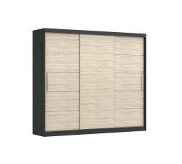 Šatníková skriňa ALBA, Black/Dub Sonoma