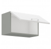 Kuchynská horná skrinka BOLZANO 60-GU-36-1F, Biely lesk/Sivá