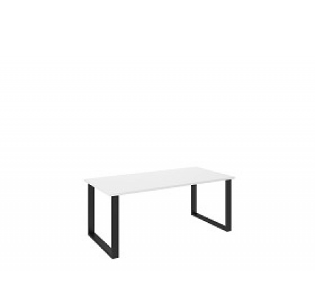 LOFT - Jedálenský stôl w. 185 x 75 x 90, laminovaný biely/čierny kov (IMERIAL = 2 balenia) "LP" (K150)