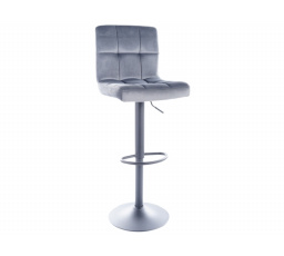 Barová stolička C-105 Velvet, čierna matná/sivá Bluvel 14