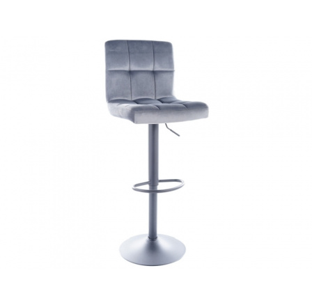 Barová stolička C-105 Velvet, čierna matná/sivá Bluvel 14