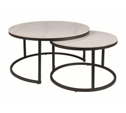 Konferenčný stôl FERRANTE C, efekt bieleho mramoru/čierny mat