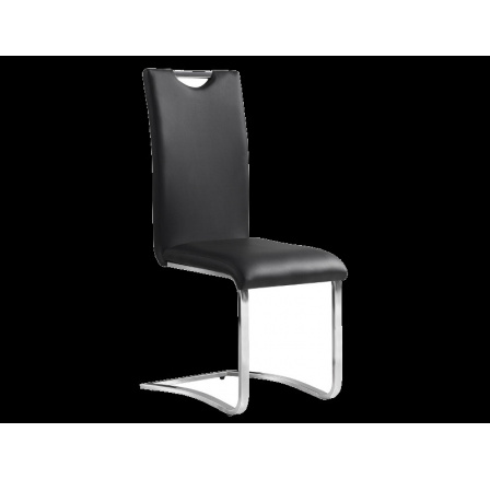 Jedálenská stolička H-790, chróm/čierna ekokoža