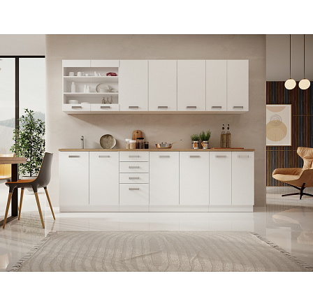 Meble Kuchenne BUBBLE 260 Biały+Dąb Lancelot