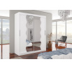Šatní skriňa s posuvnými dverami a zrkadlom KANSAS 180 Biela+Biela