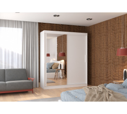 Posuvná skriňa so zrkadlom TOM 180 Biela+Biela