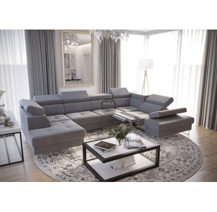 Rohová sedacia súprava GALAXY MAX II, relax s funkciou spania 215x350x170 - sivá, pravá Rohová sedacia súprava GALAXY MAX II, relax s funkciou spania 215x350x170 - sivá, pravá