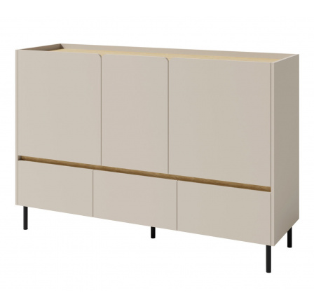 Komoda LUCA LC 7, Pieskovo béžová/olejovaný dub
