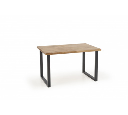 Jedálenský stôl RADUS 140x85 z masívneho dreva, prírodný dub/čierna