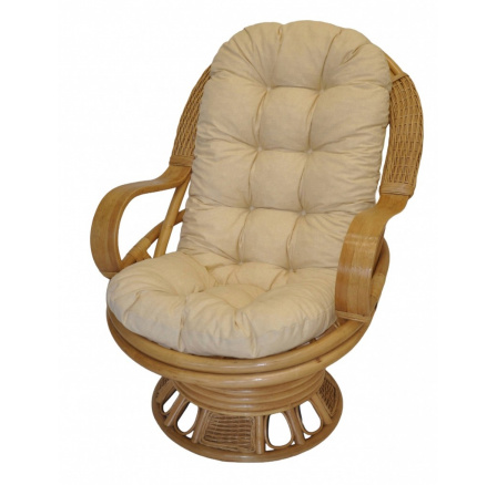 Ratanové hojdacie kreslo Swivel Excelent medové polster svetlo béžový melír Ratanové hojdacie kreslo Swivel Excelent medové polster svetlo béžový melír