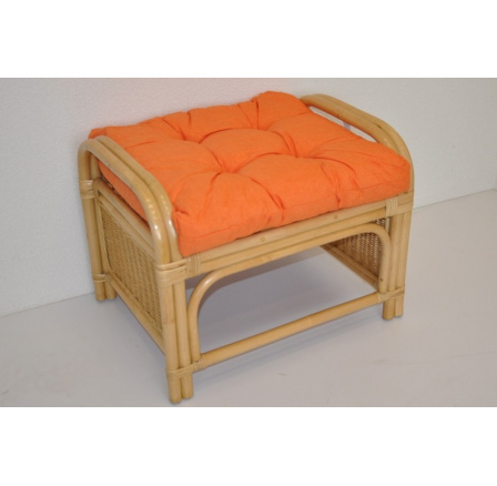 Ratanová stolička Ušný medový vankúš oranžové zvýraznenia