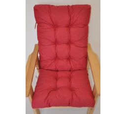 Vankúš pre záhradné kreslo vysoký - bordová látka