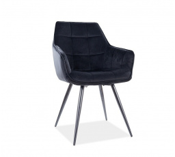 Jedálenská stolička LILIA VELVET, čierna Bluvel 19/čierna