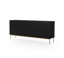 TV komoda Nicole, čierny mat / zlaté nohy