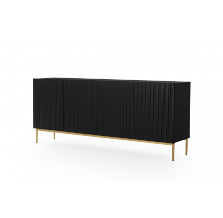TV komoda Nicole, čierny mat / zlaté nohy